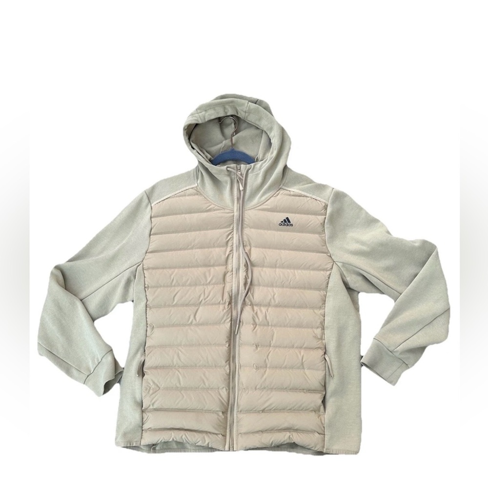 Adidas Men’s Varilite Hybrid Jackets Tan Brown Sz XL - Picture 3 of 10